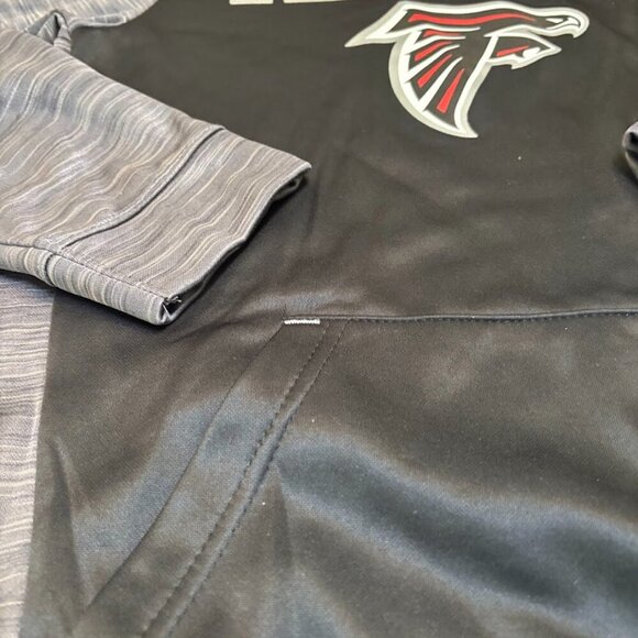 Black and gray Atlanta Falcons fleece lined hooded sweatshirt - Picture 4 of 7